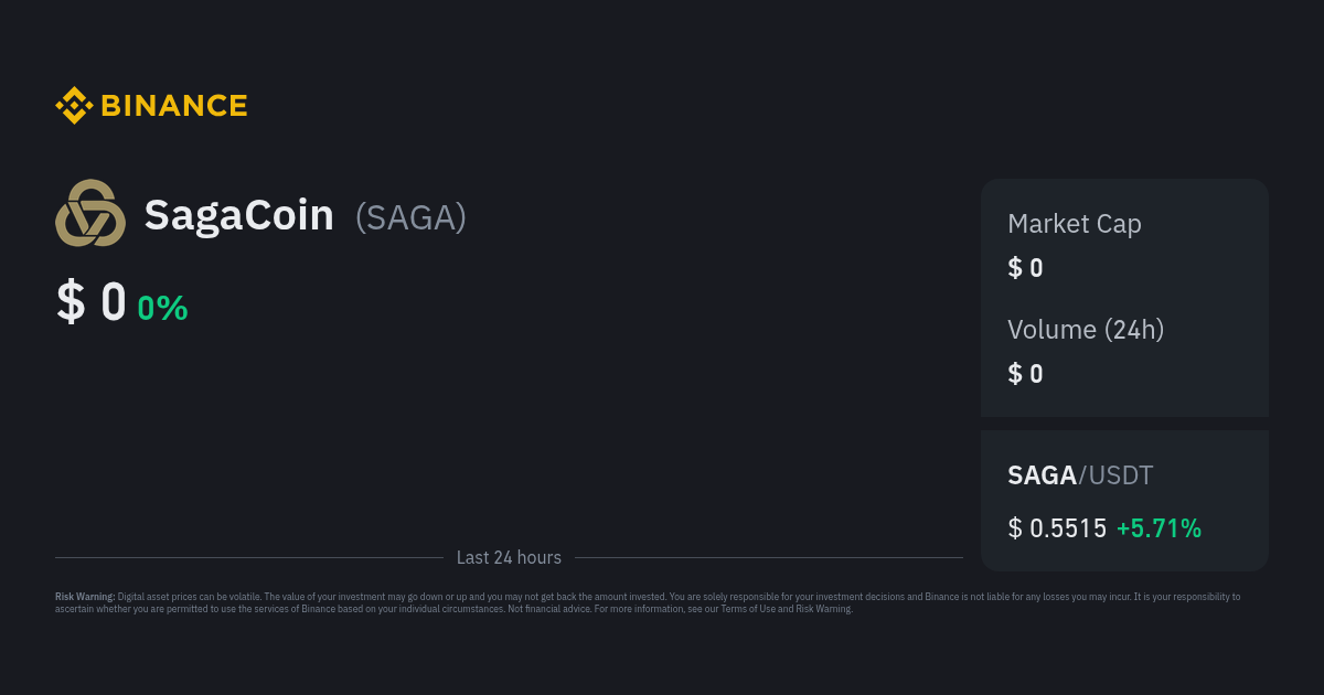 Sagacoin Price Saga Price Index Live Chart And Gbp Converter Binance