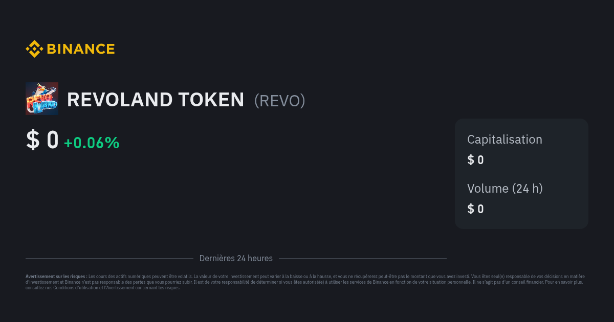 Cours Revoland Token Indice De Prix Pour Revo Graphique En Direct