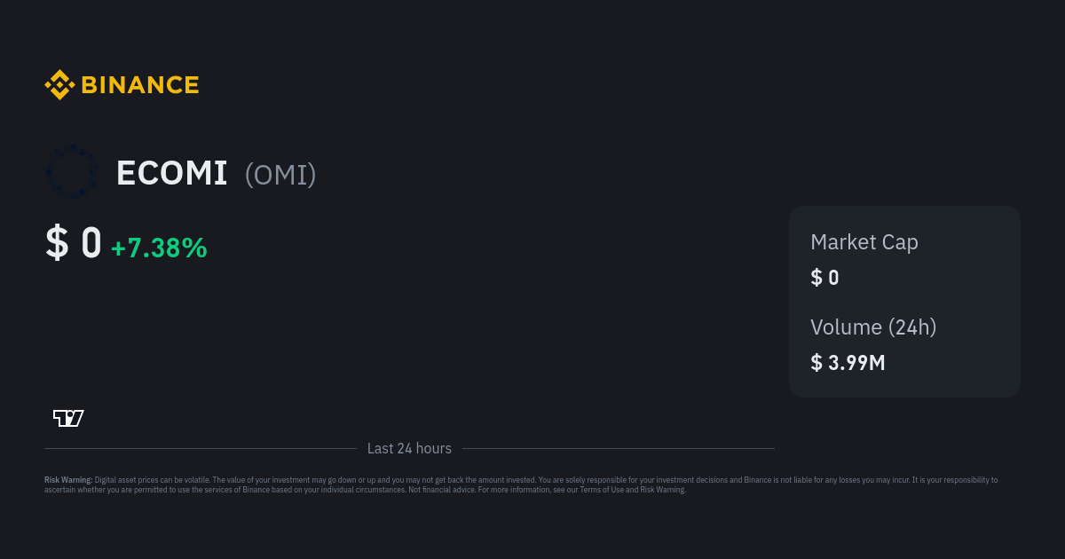 ECOMI Price OMI Price Index Live Chart and USD Converter Binance