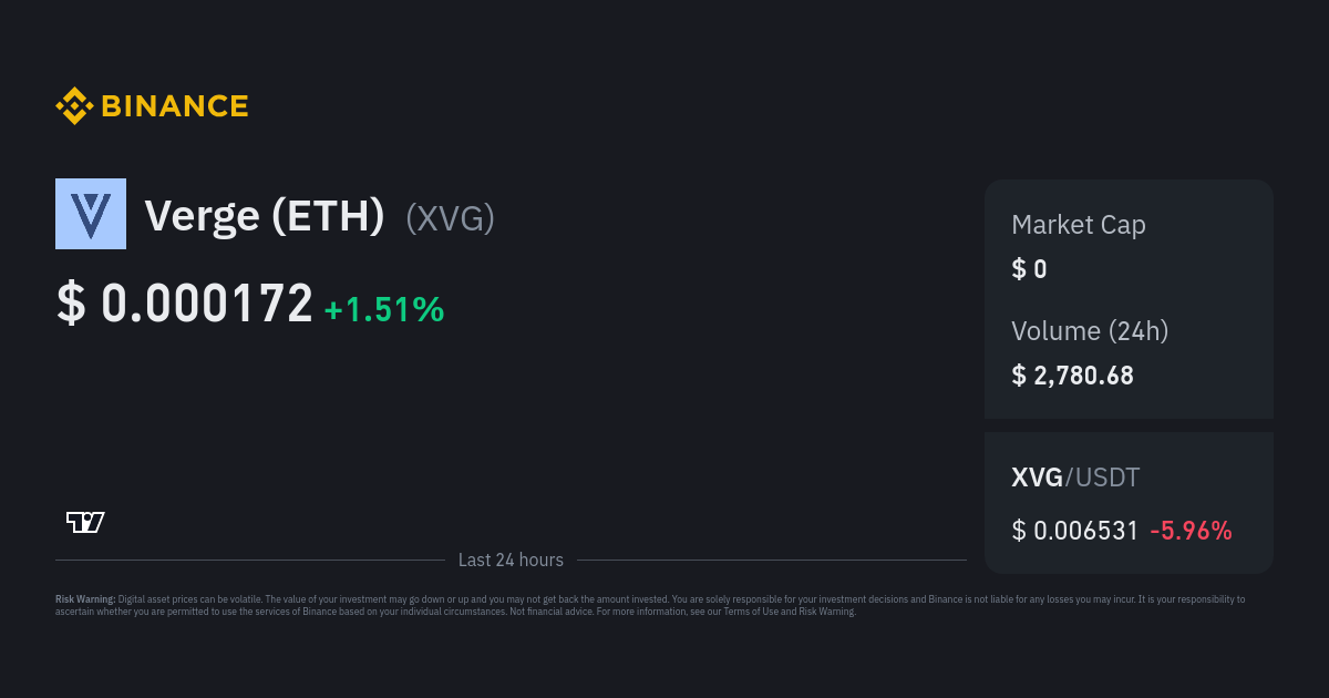 Verge Eth Price Xvg To Usd Converter Chart And News