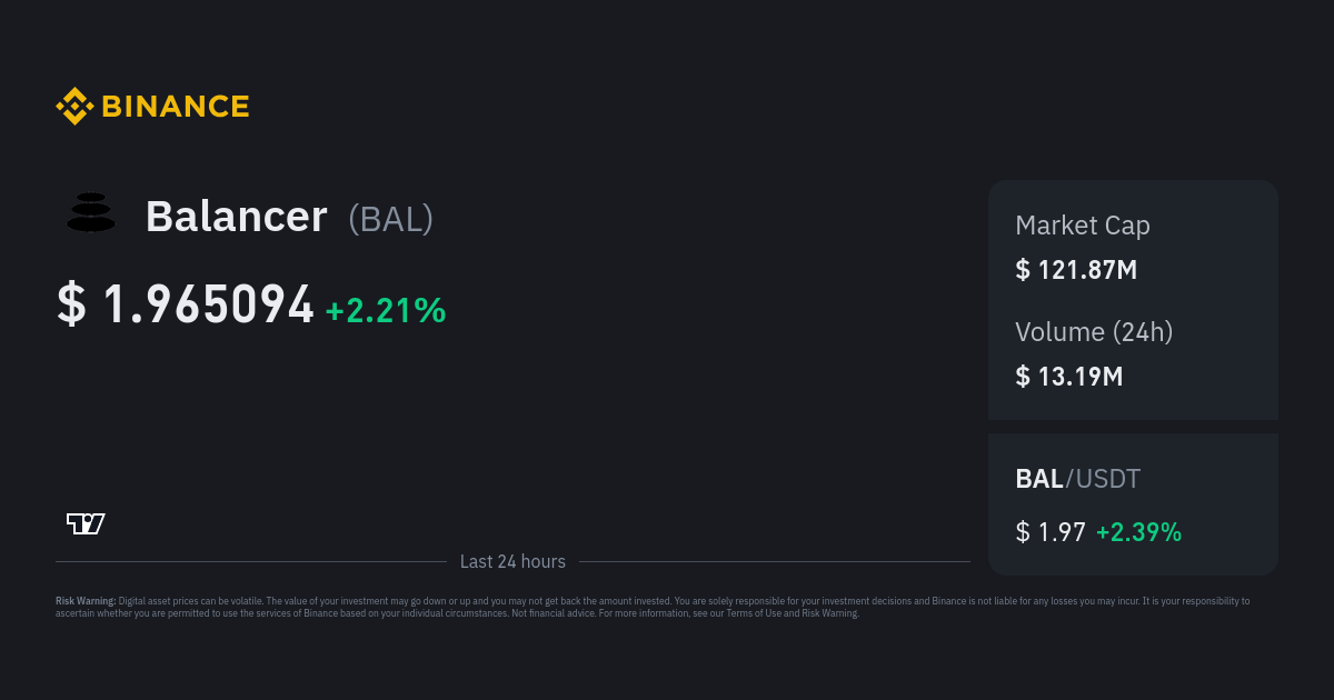 Balancer Price Bal Price Index Live Chart And Gbp Converter Binance