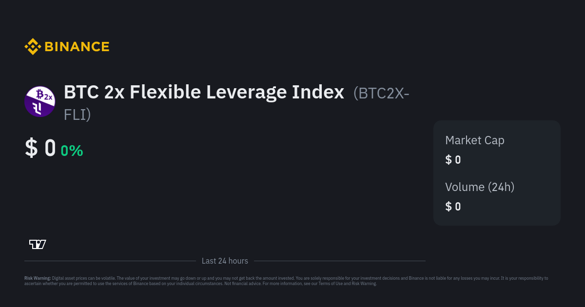 Btc 2x Flexible Leverage Index Price Btc2x Fli Price Index Live