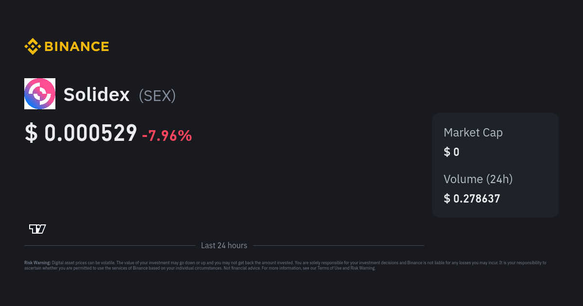 Solidex Price Sex Price Index Live Chart And Gbp Converter Binance