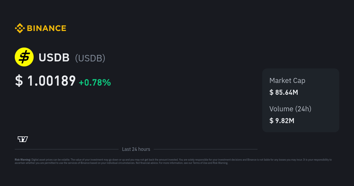 Usdb Price Usdb Price Index Live Chart And Gbp Converter Binance