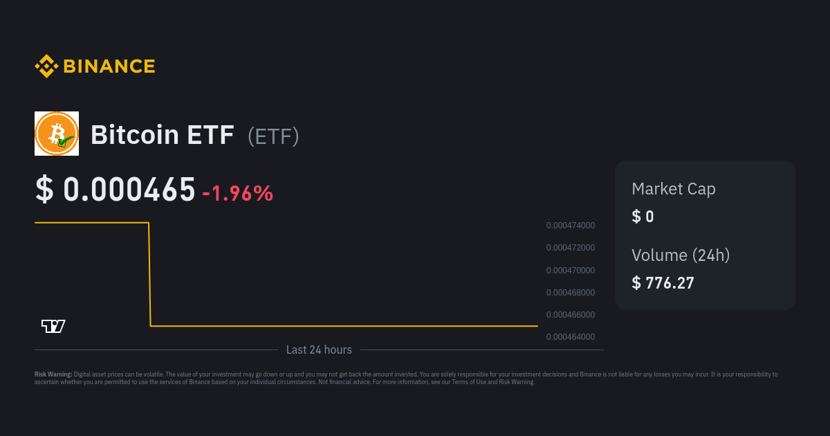 Bitcoin ETF Price | ETF Price Index, Live Chart And USD Converter - Binance