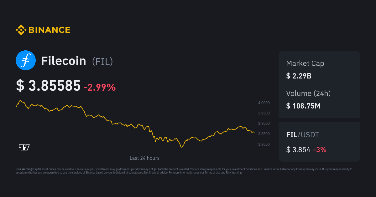 Filecoin Price FIL Price Index Live Chart and USD Converter