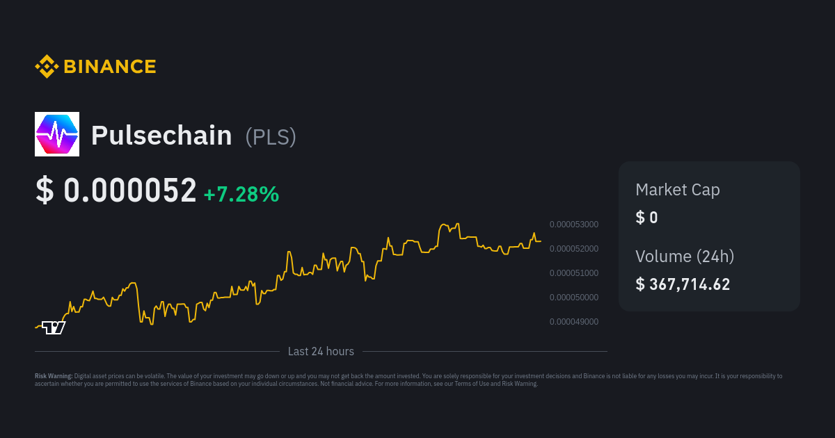 Pulsechain Price PLS Price Index Live Chart and USD Converter