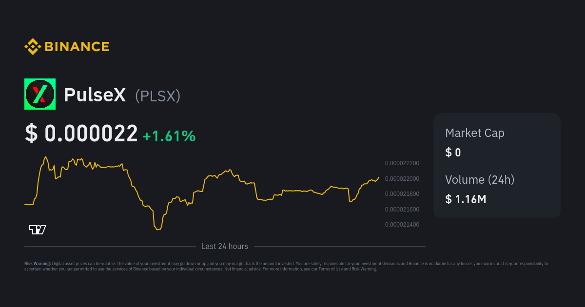 PulseX Price PLSX Price Index, Live Chart and USD Converter Binance