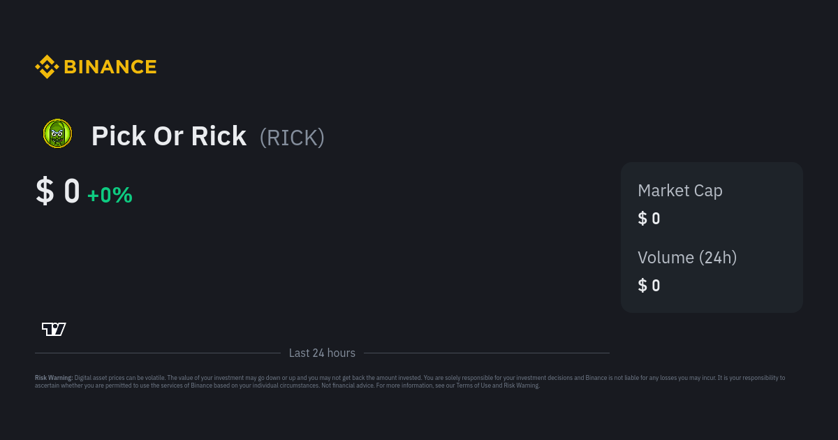 Pick Or Rick Price RICK Price Index Live Chart and USD