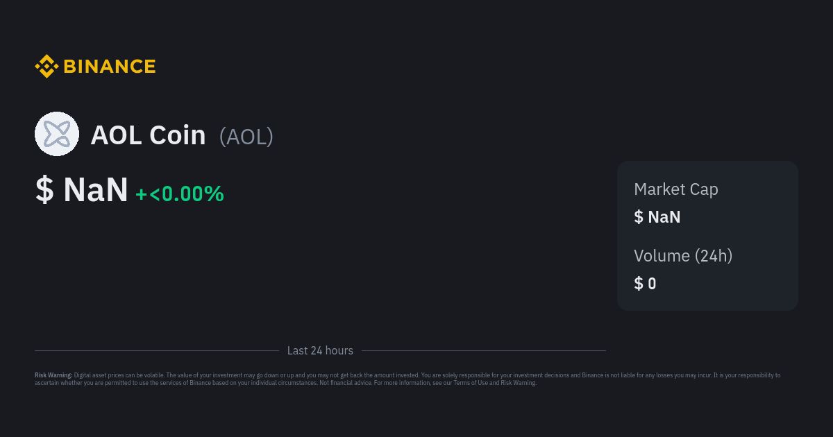AOL Coin Price AOL Price Index, Live Chart and USD Converter Binance