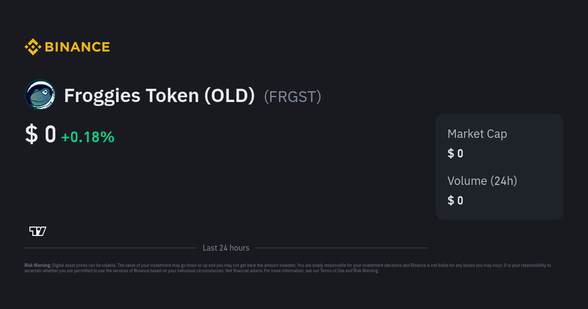 Froggies Token OLD Price FRGST Price Index Live Chart and USD