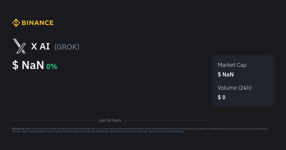 X AI Price GROK Price Index, Live Chart and USD Converter Binance