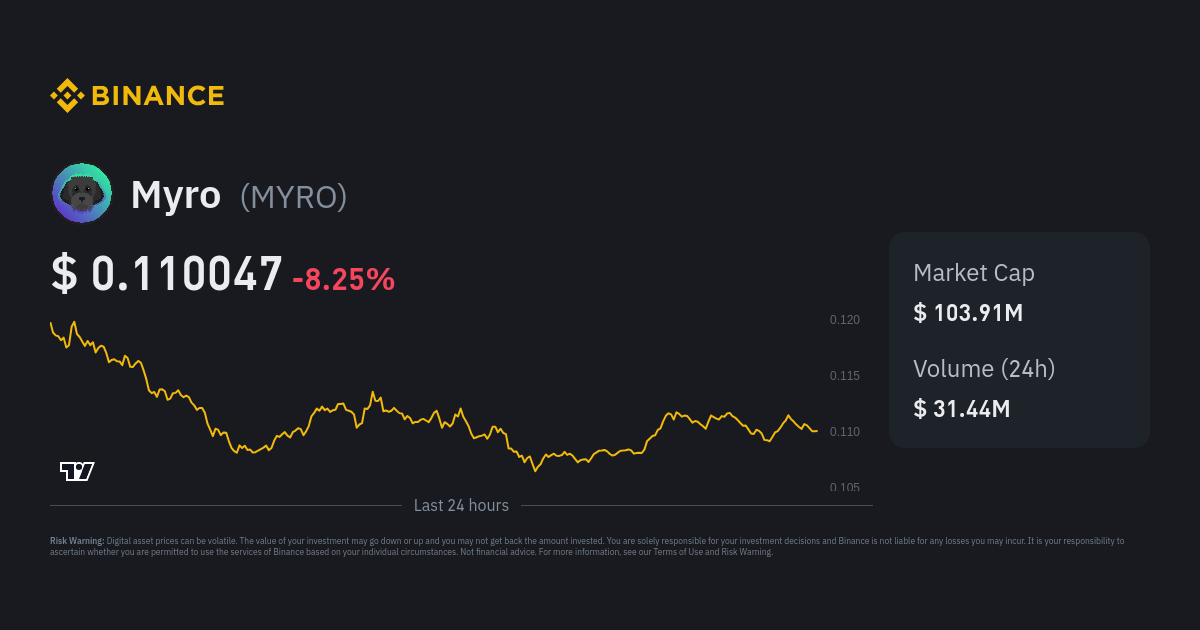 Myro Price MYRO Price Index Live Chart and USD Converter Binance