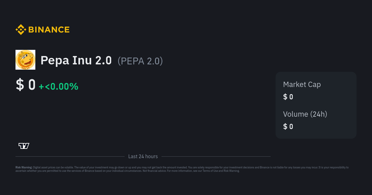 Pepa Inu 2.0 Price PEPA 2.0 Price Index Live Chart and USD