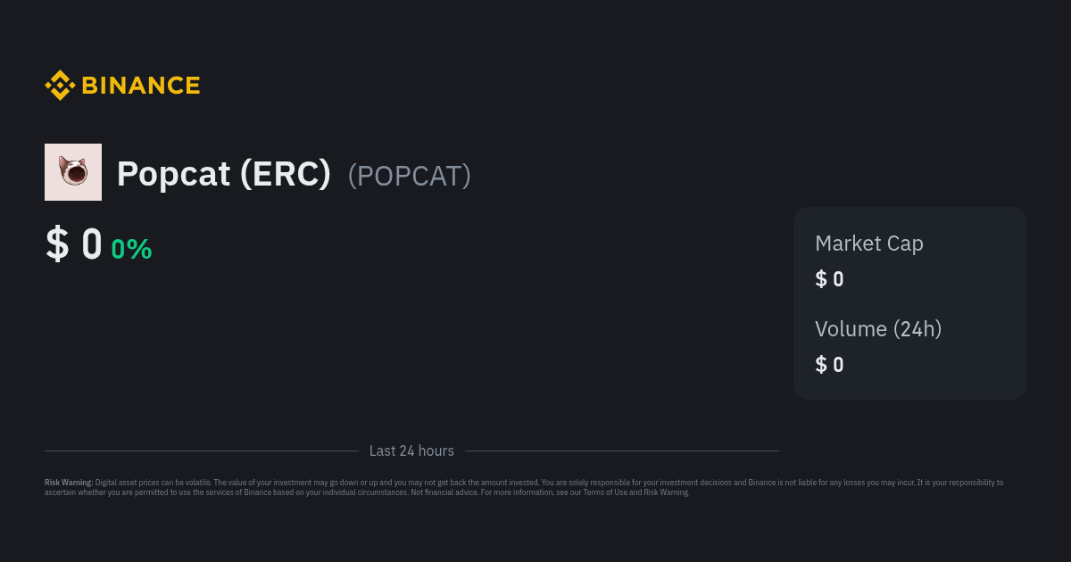 Popcat (ERC) Price | POPCAT To USD Converter, Chart And News