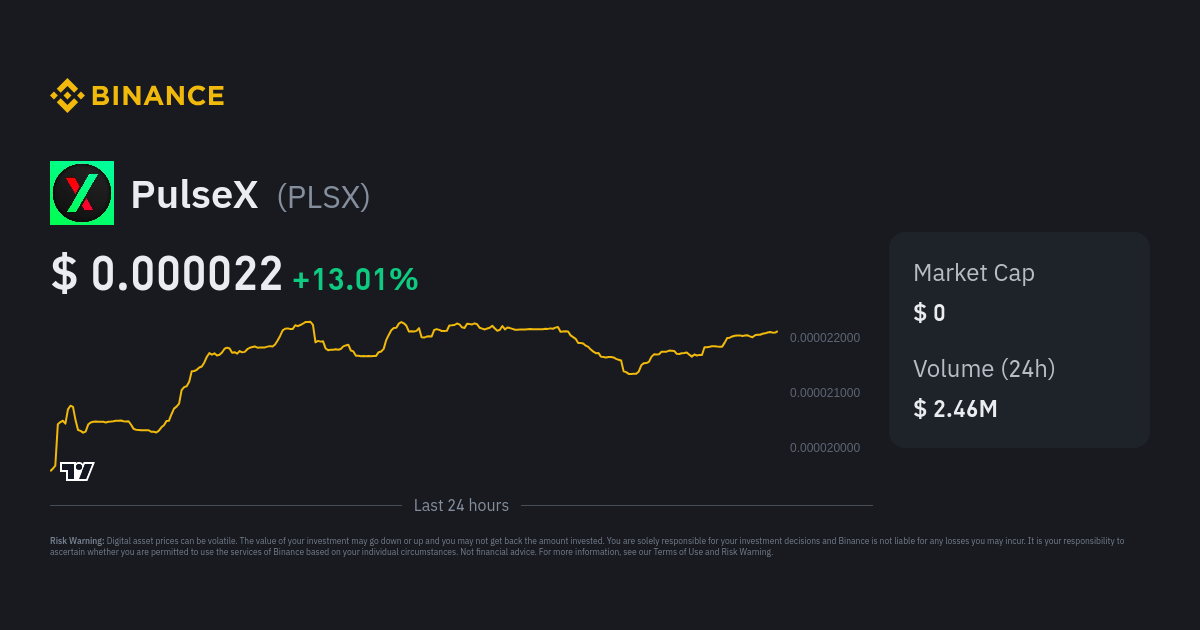 PulseX Price PLSX Price Index, Live Chart and USD Converter Binance