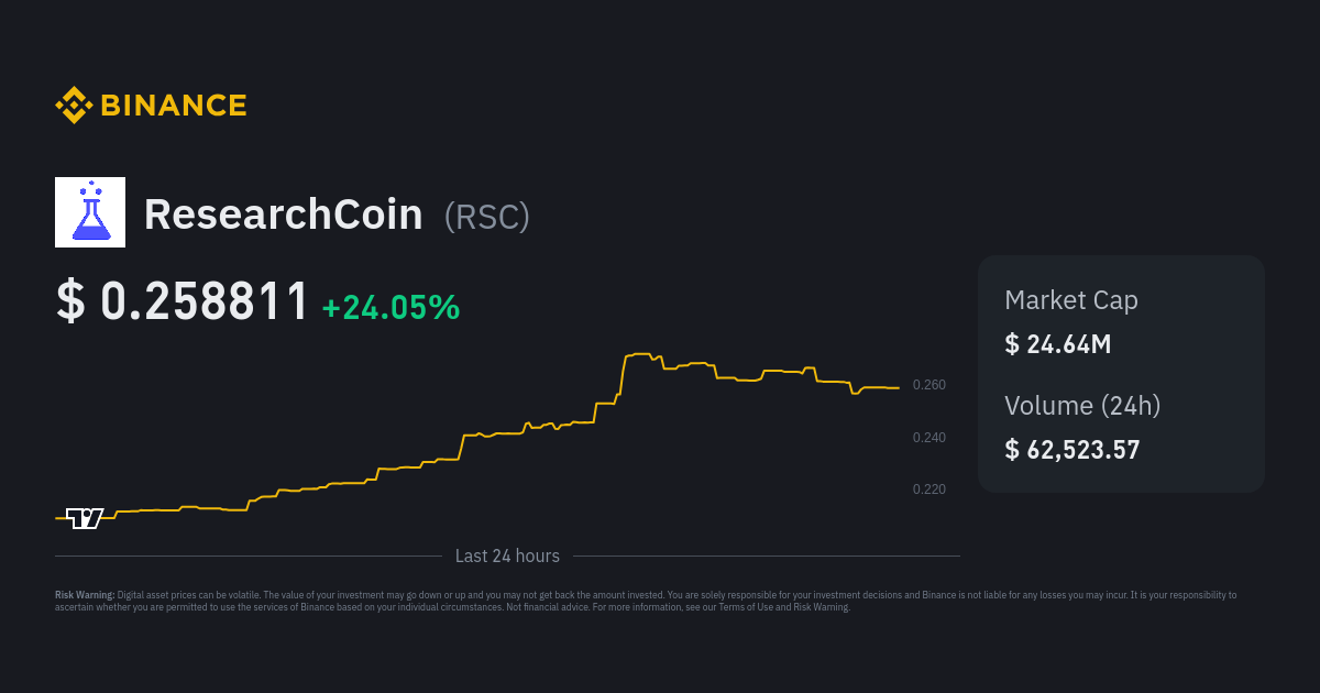 ResearchCoin Price RSC Price Index Live Chart and USD Converter