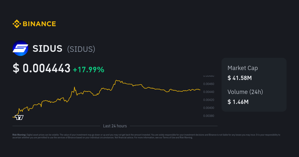 SIDUS Price SIDUS Price Index Live Chart and USD Converter