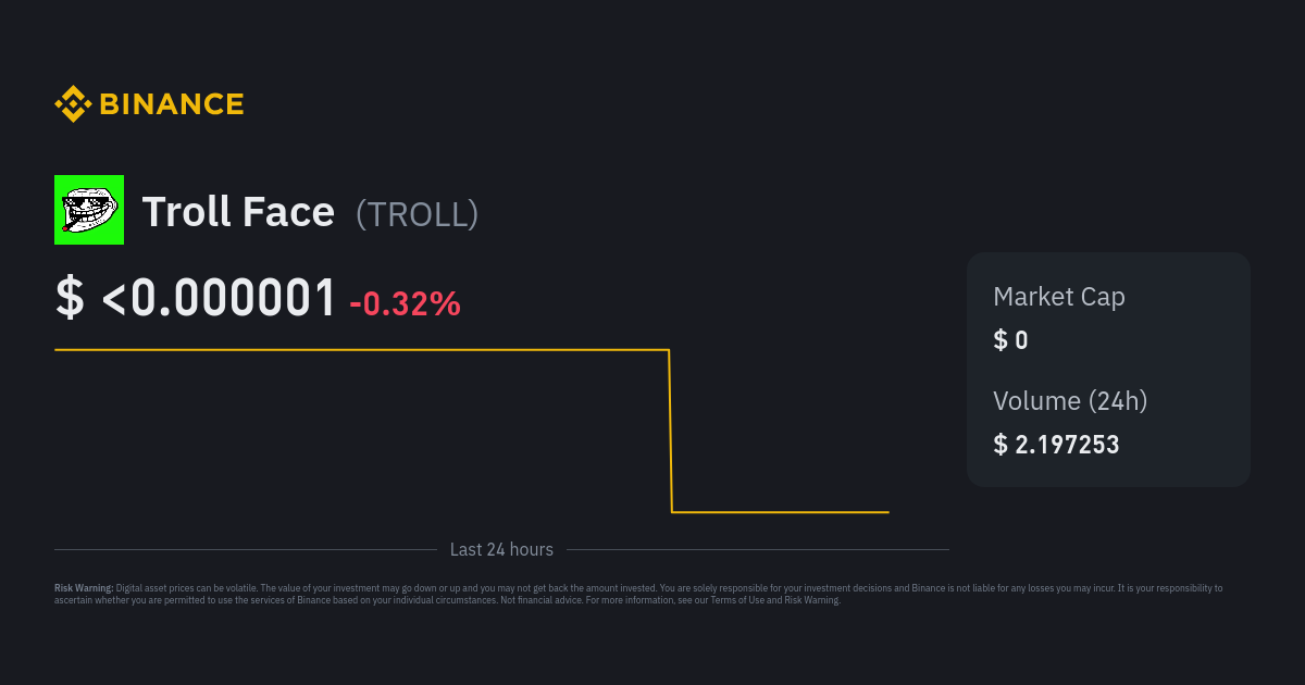 Troll Face price today, TROLL to USD live price, marketcap and chart