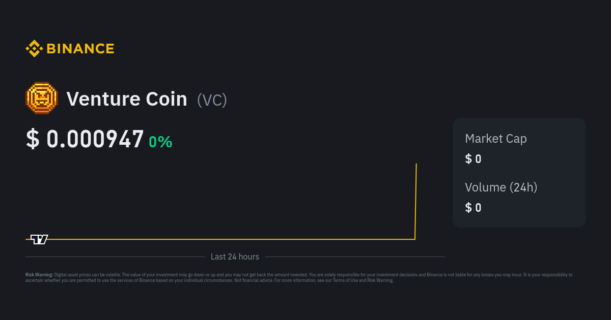 Venture Coin Price VC Price Index Live Chart and USD Converter