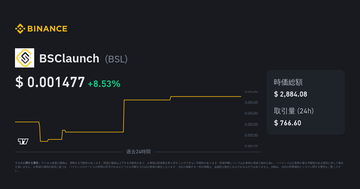 BSClaunch価格｜BSL 価格指数、ライブチャート、JPYコンバーター - バイナンス