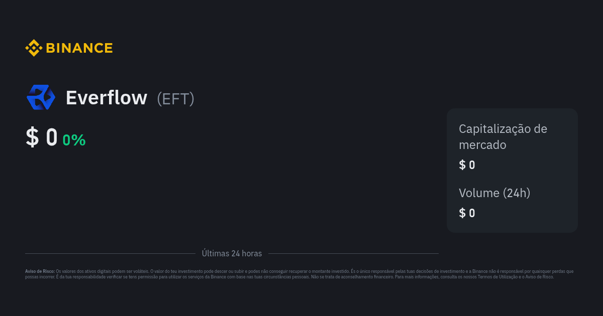 Preço de Everflow | Índice de Preço de EFT, Gráfico em Tempo Real e ...